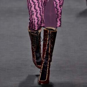 ANNA SUI X FRYE Parker Tall Nordic Goat Hair Boots Size 7